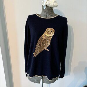 Boden wool/cashmere blend sequin owl sweater